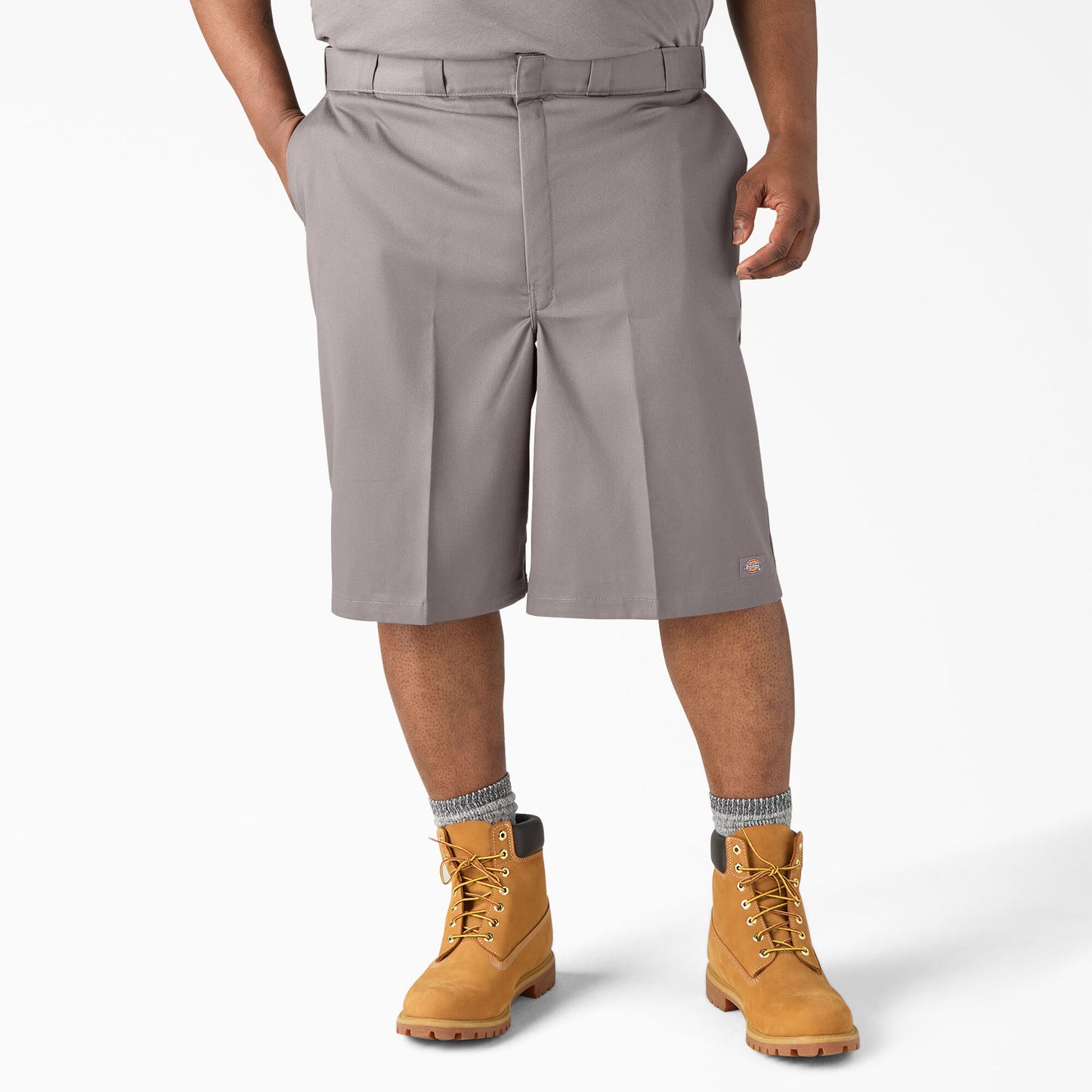 Dickies Loose Fit Flat Front Work Shorts, 13" Silver