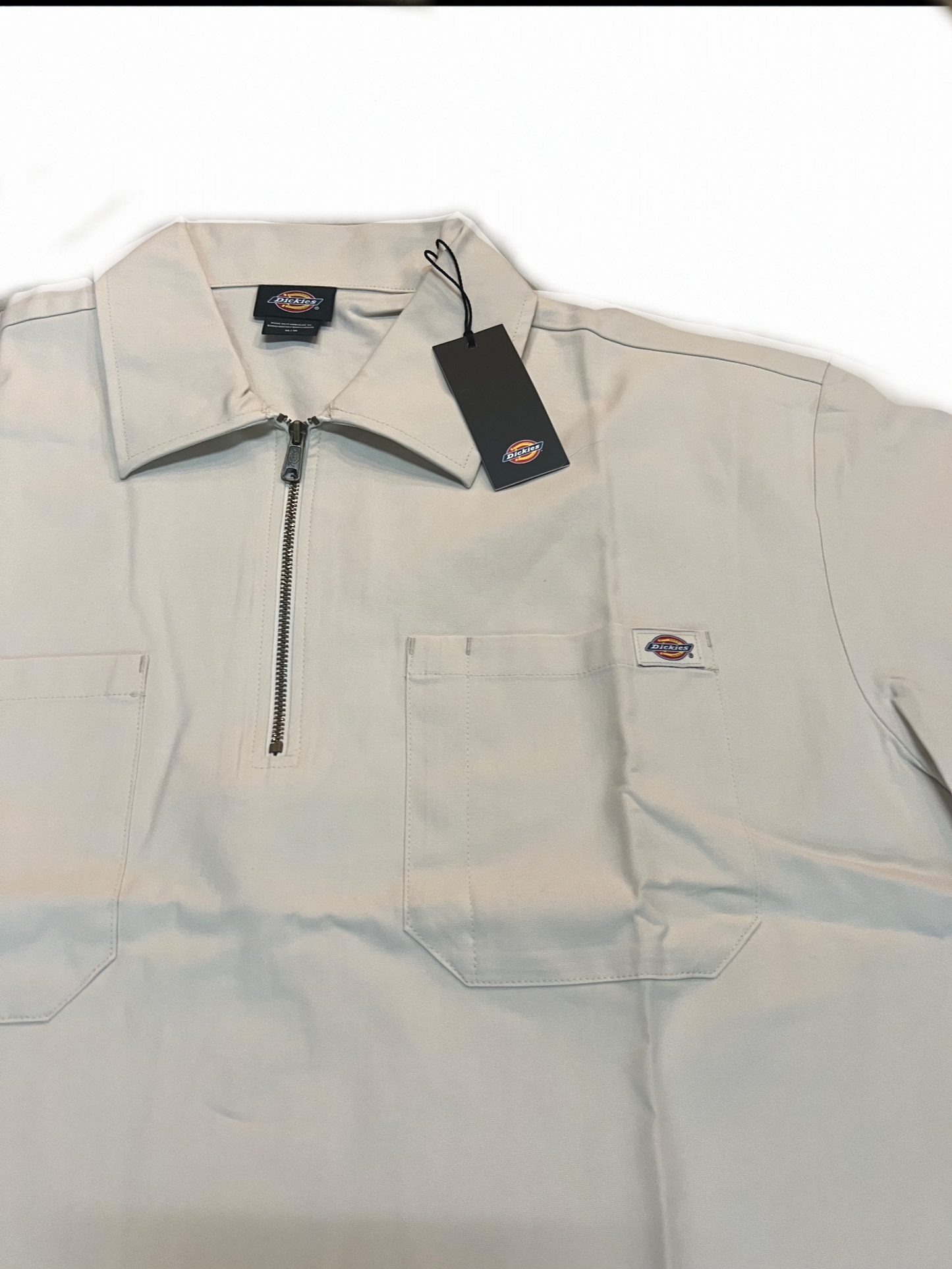 Dickies Ranch Snowcap Grey Quarter Zip Shirt