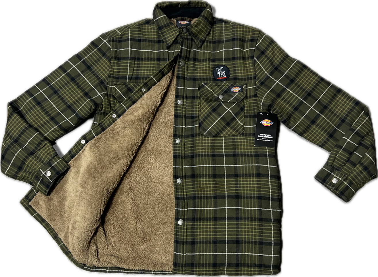 KR Dickies High Pile Flannel Jacket Tactical Green