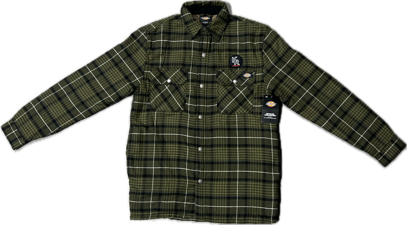 KR Dickies High Pile Flannel Jacket Tactical Green
