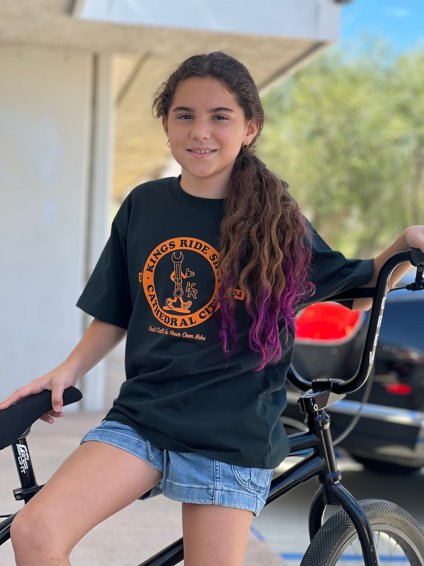 KR Fix Your Own Bike Kids Tee Pine Green