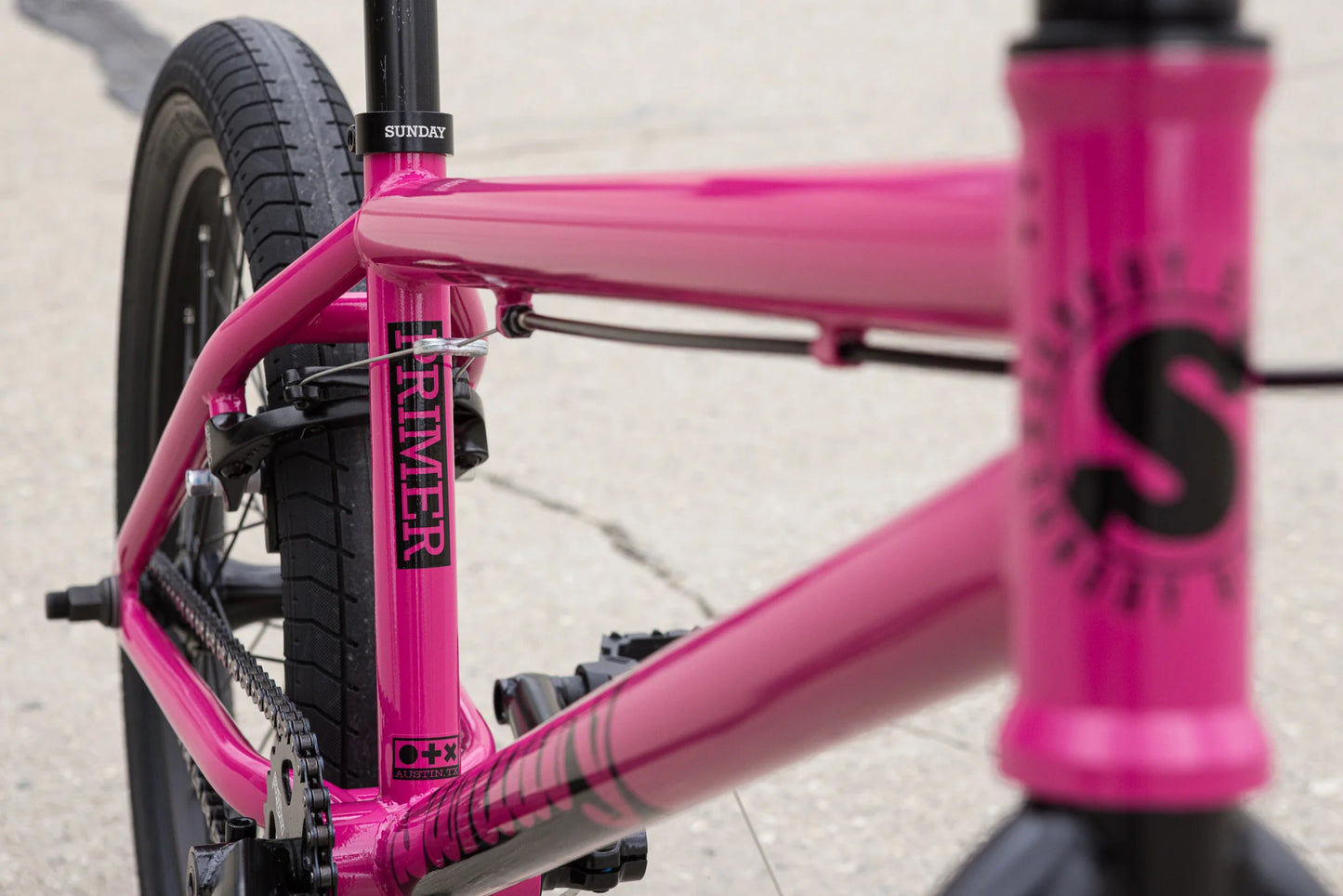 SUNDAY PRIMER BMX Bike Gloss Surf Pink with 20.5" tt