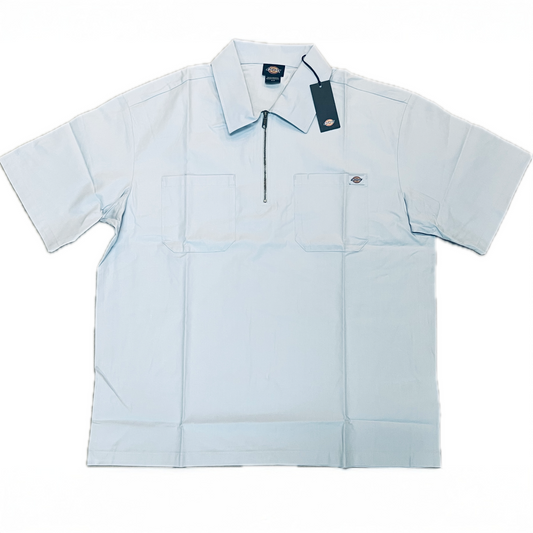 Dickies Ranch Light Blue Quarter Zip Work Shirt