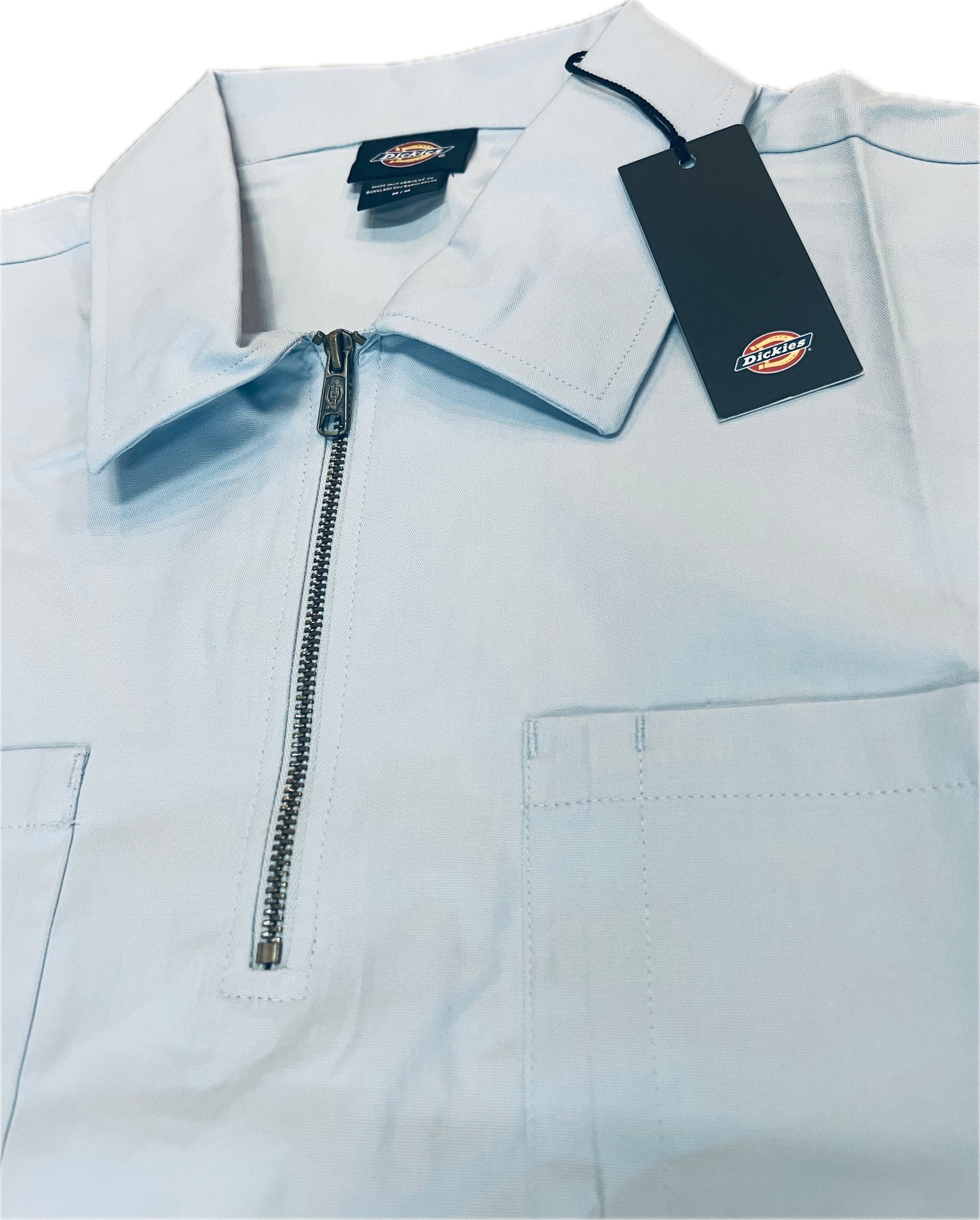 Dickies Ranch Light Blue Quarter Zip Work Shirt
